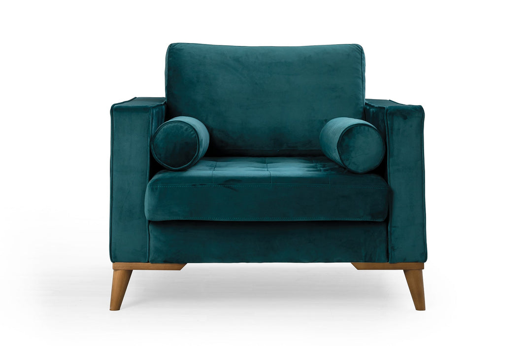 Midtown Lounge Chair - Turquoise - Velvet