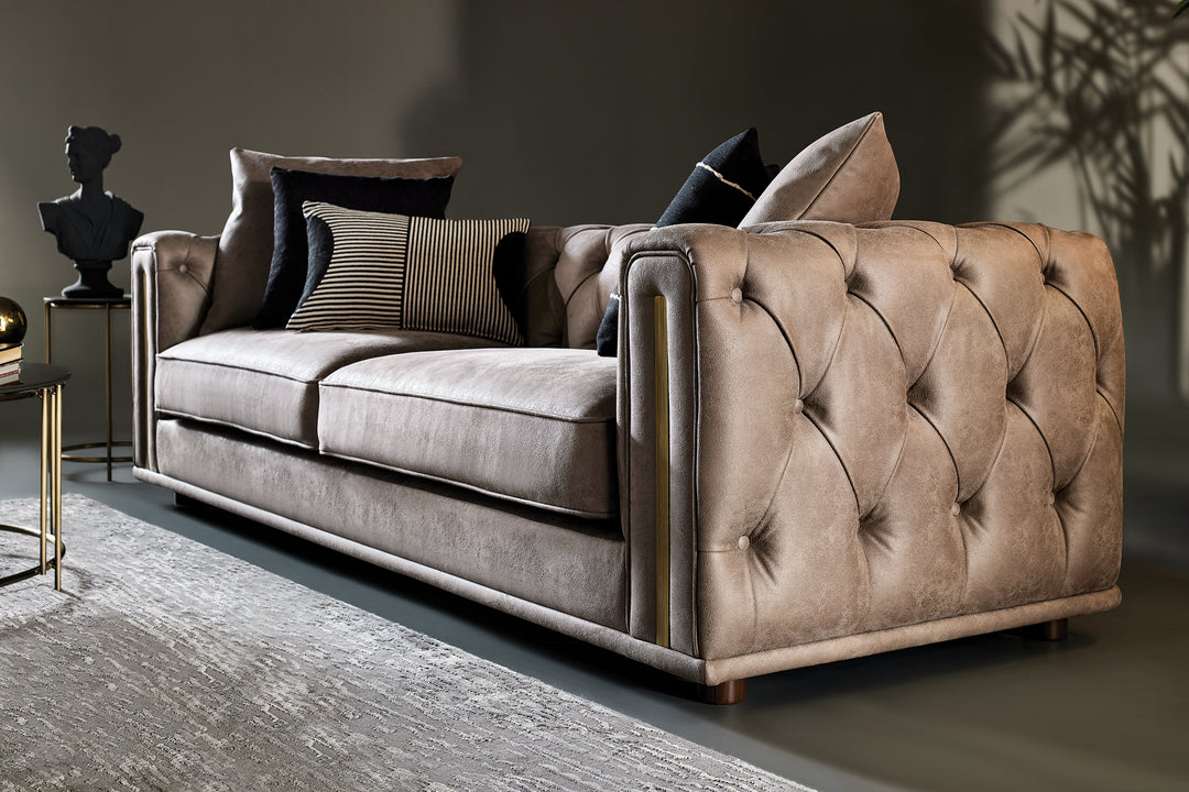 Sirona- 3.5 Seat Sofa - 11505 Dark Taupe by Enza Home